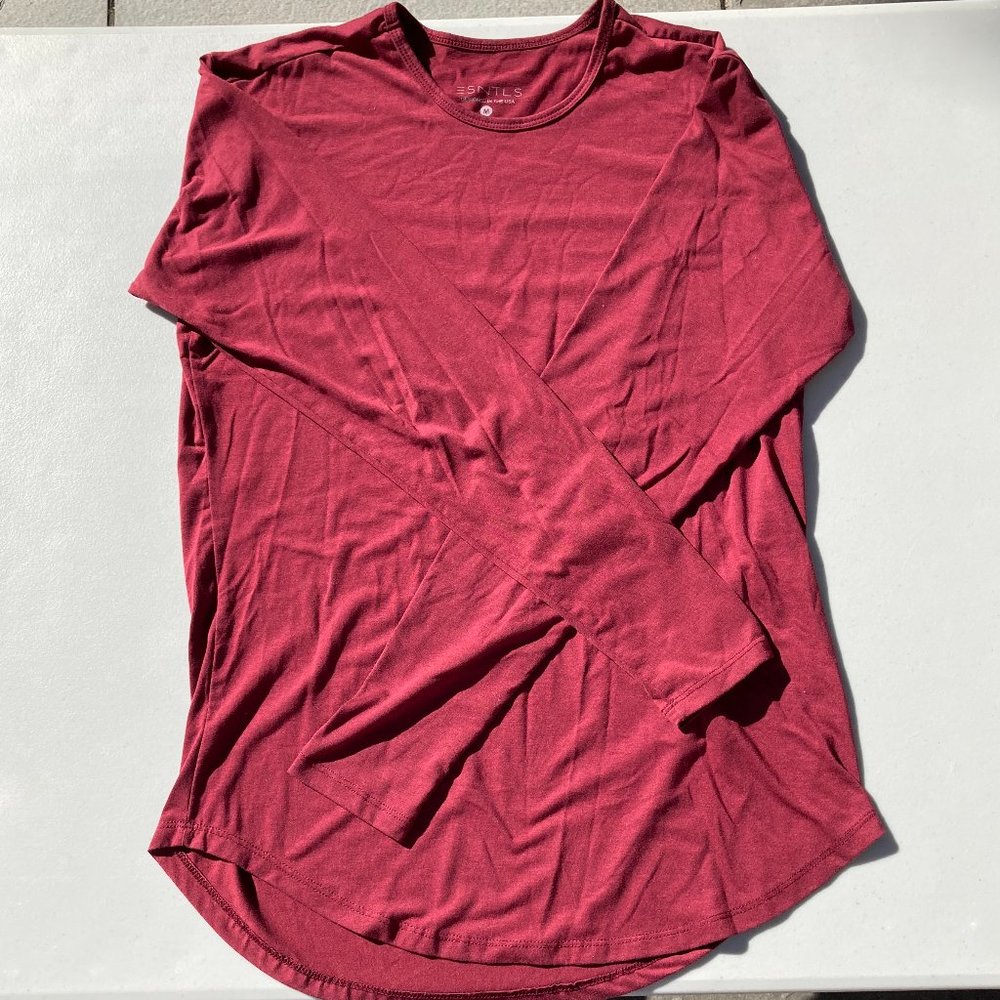 ESNTLS Long Sleeve Scoop in Burgundy